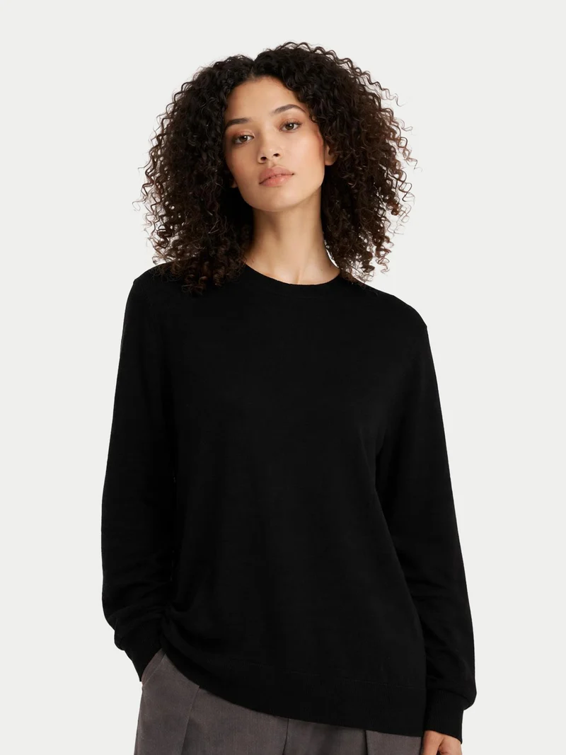 Damen Kaschmirpullover mit Rundhalsausschnitt