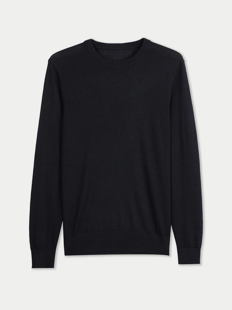Kaschmir-Seide Pullover mit Rundhalsausschnitt