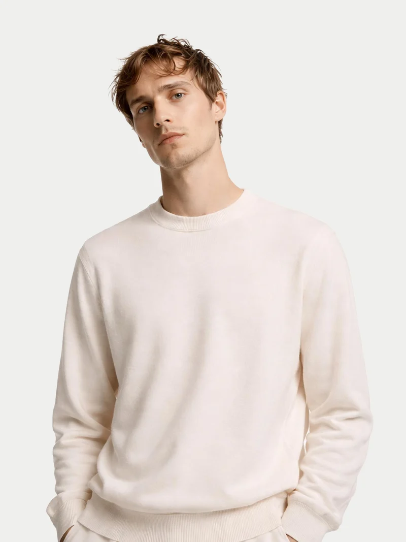 Basic Kaschmirpullover mit R-Ausschnitt