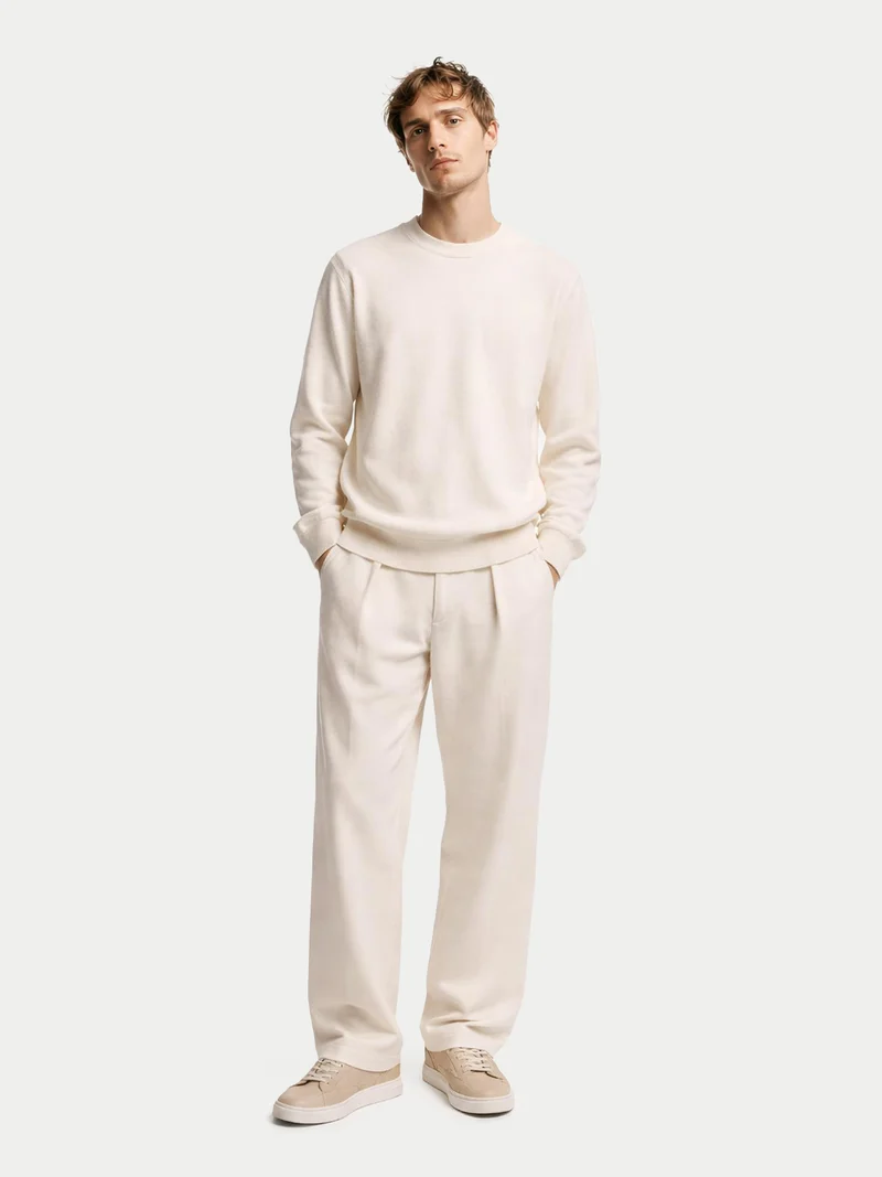 Basic Kaschmirpullover mit R-Ausschnitt