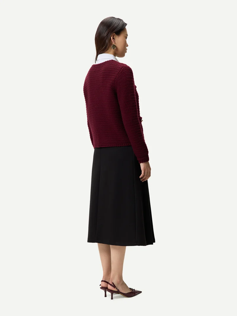 Texturierter Strick Kaschmir-Cardigan