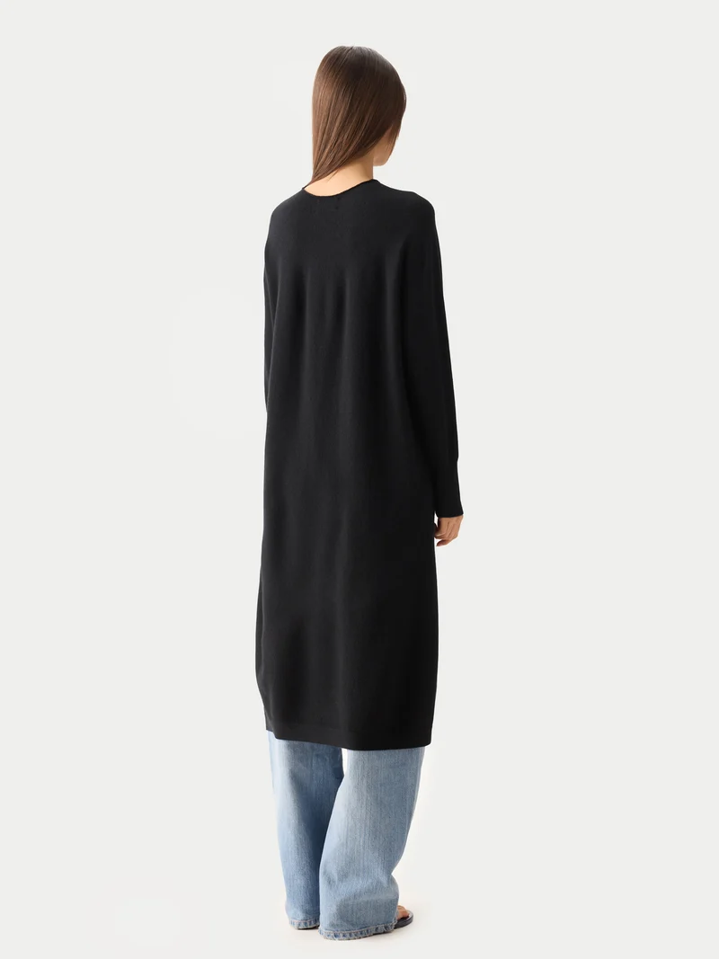 Kaschmir-Maxikleid Mit Seitenschlitz
