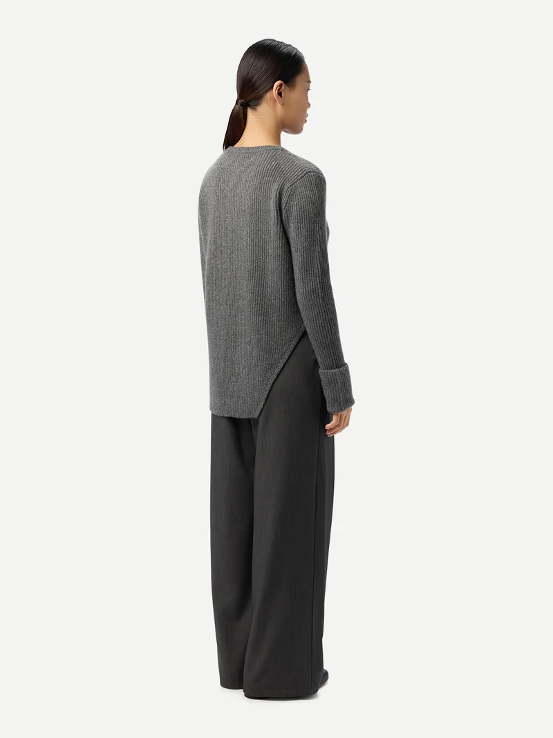 Kaschmir-Pullover mit Abnehmbarem Kragen