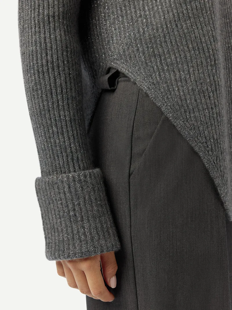 Kaschmir-Pullover mit Abnehmbarem Kragen