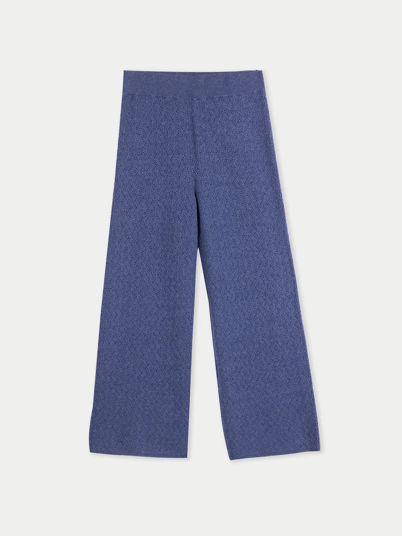 Weite Ajour-Strick Kaschmir-Hosen