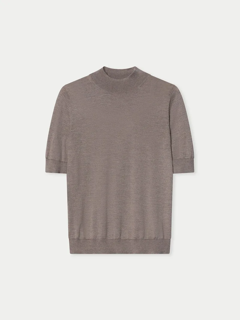 Kaschmir-Seiden-Shirt mit Stehkragen