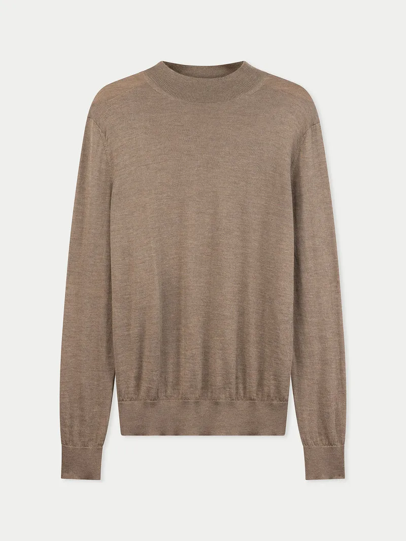 Herren Kaschmir-Seide Pullover mit Stehkragen