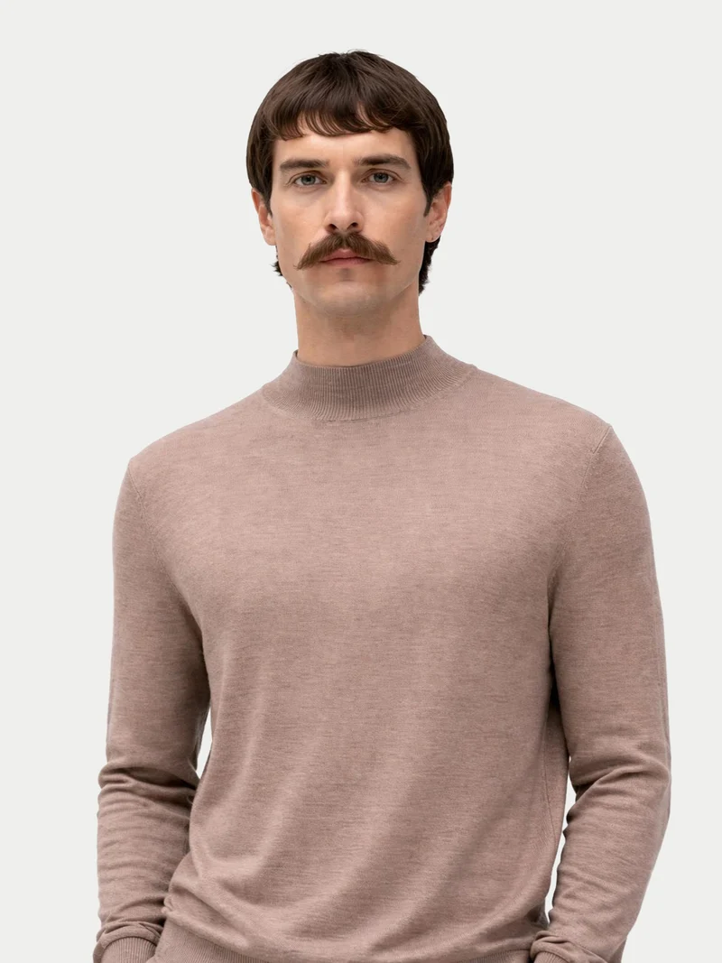 Herren Kaschmir-Seide Pullover mit Stehkragen