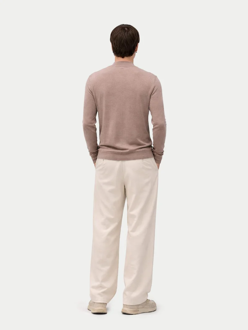 Herren Kaschmir-Seide Pullover mit Stehkragen