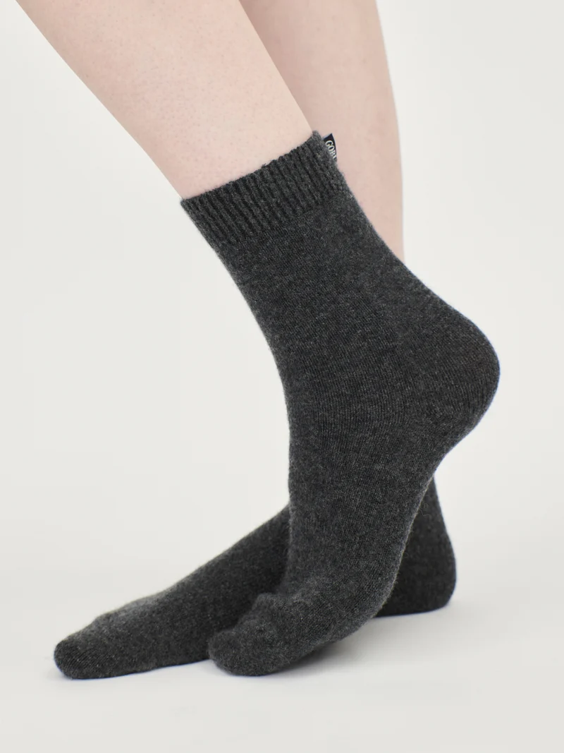 Unisex Kaschmir Rippenstrick-Bettsocken