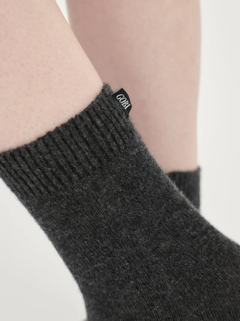 Unisex Kaschmir Rippenstrick-Bettsocken