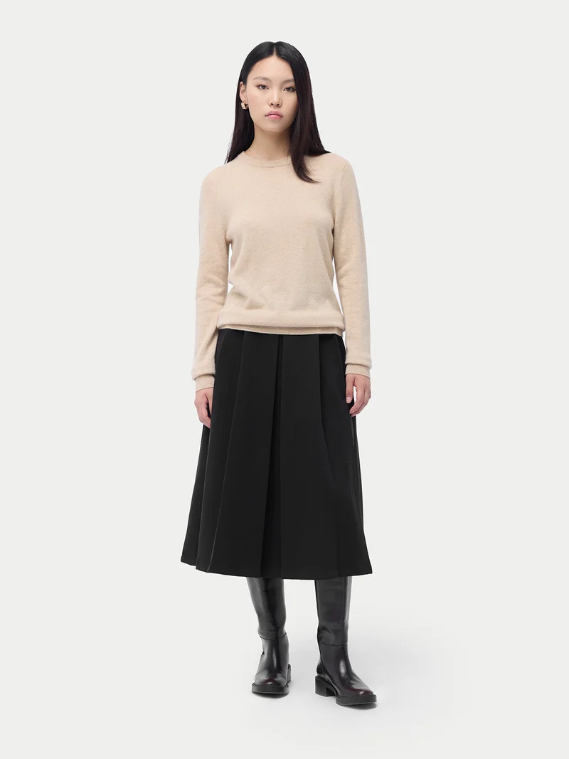 Basic Kaschmir-Rundhals-Pullover