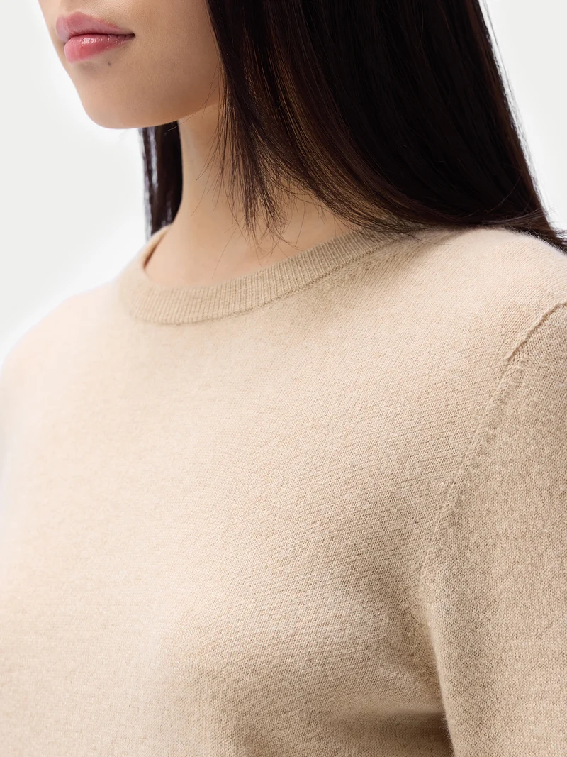 Basic Kaschmir-Rundhals-Pullover