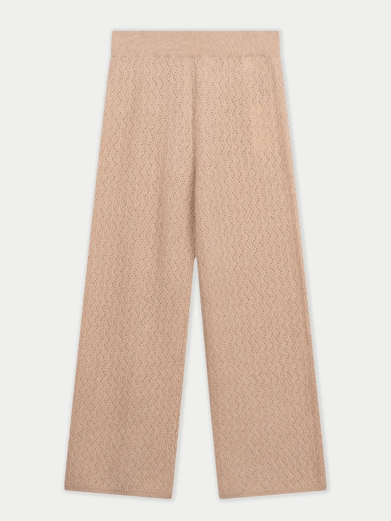 Weite Ajour-Strick Kaschmir-Hosen