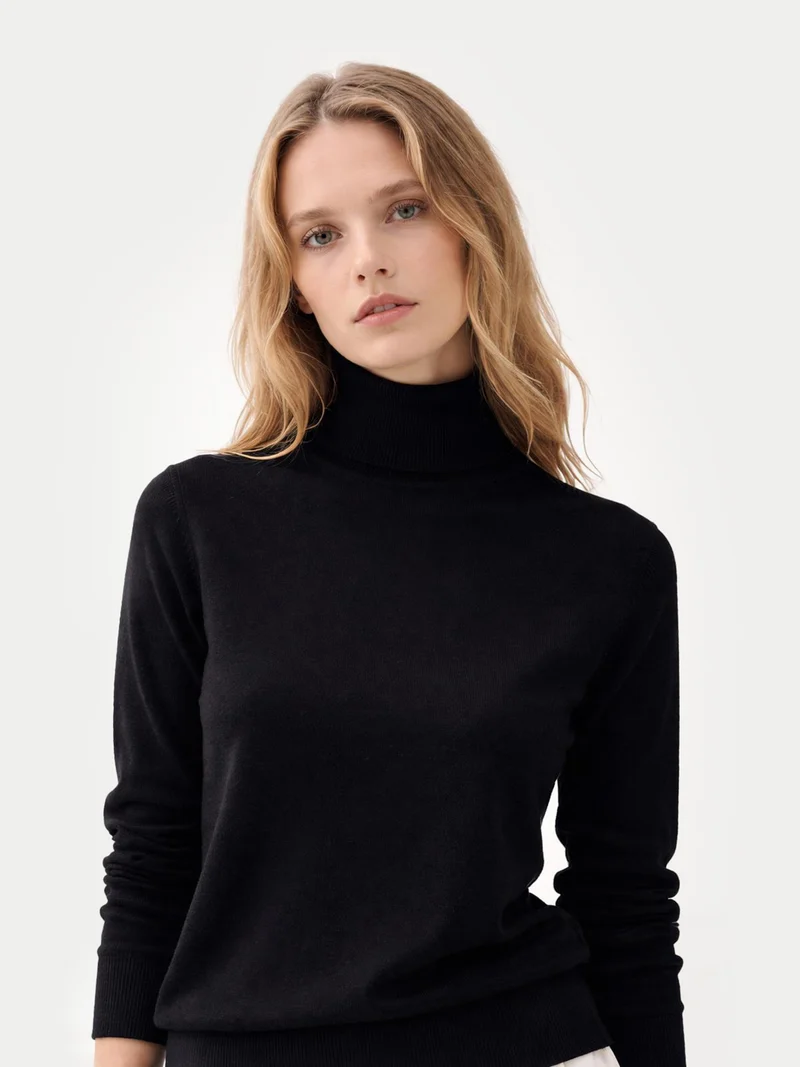 Zeitloser Kaschmir-Rollkragenpullover