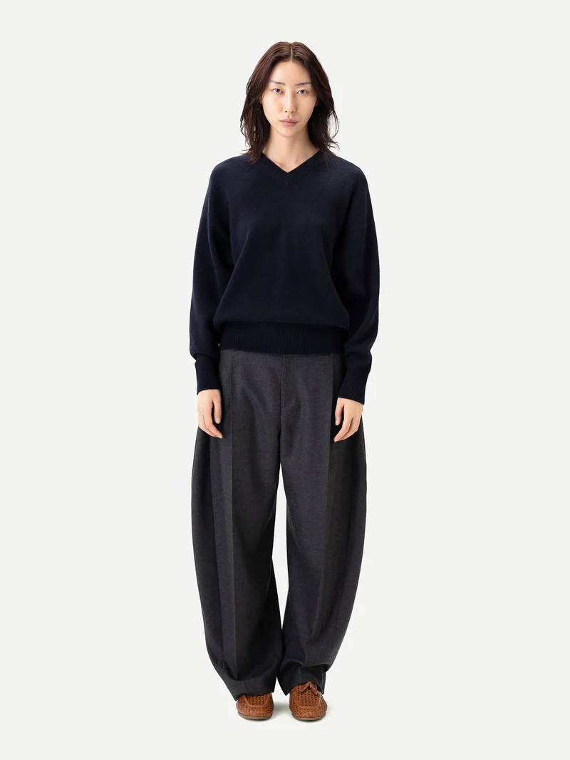 Kaschmirhose mit Barrel-Bein