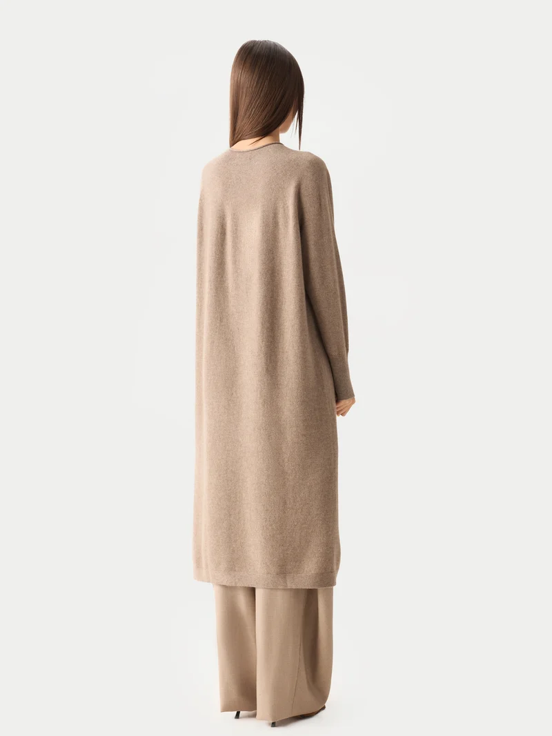 Kaschmir-Maxikleid Mit Seitenschlitz