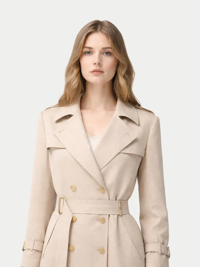 Doppelreihiger Kaschmir Trenchcoat