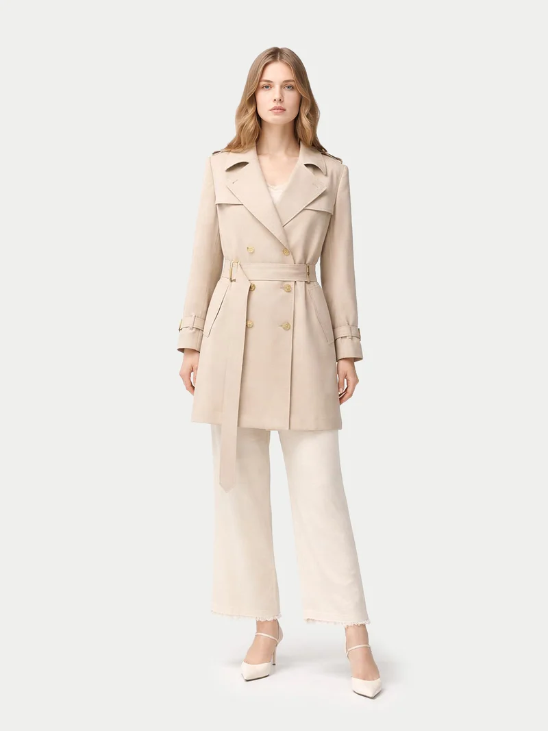 Doppelreihiger Kaschmir Trenchcoat