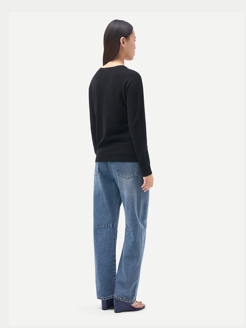 Damen Kaschmirpullover mit V-Ausschnitt