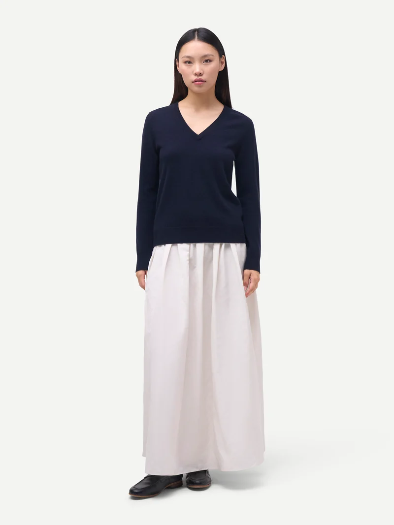 Damen Kaschmirpullover mit V-Ausschnitt