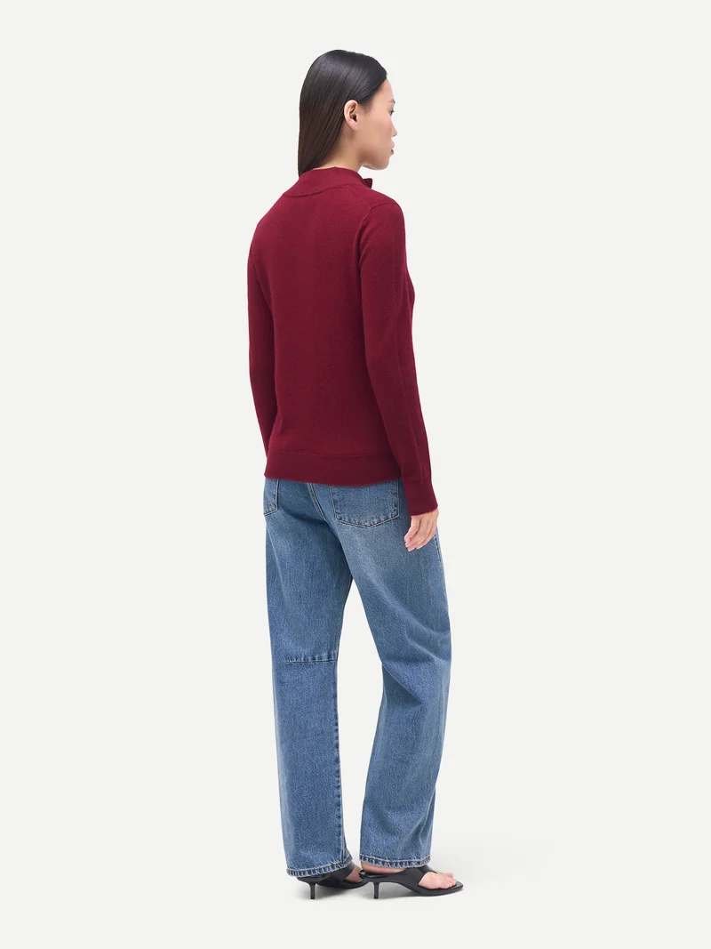 Zeitloser Kaschmir Strickjacke mit Reißverschluss