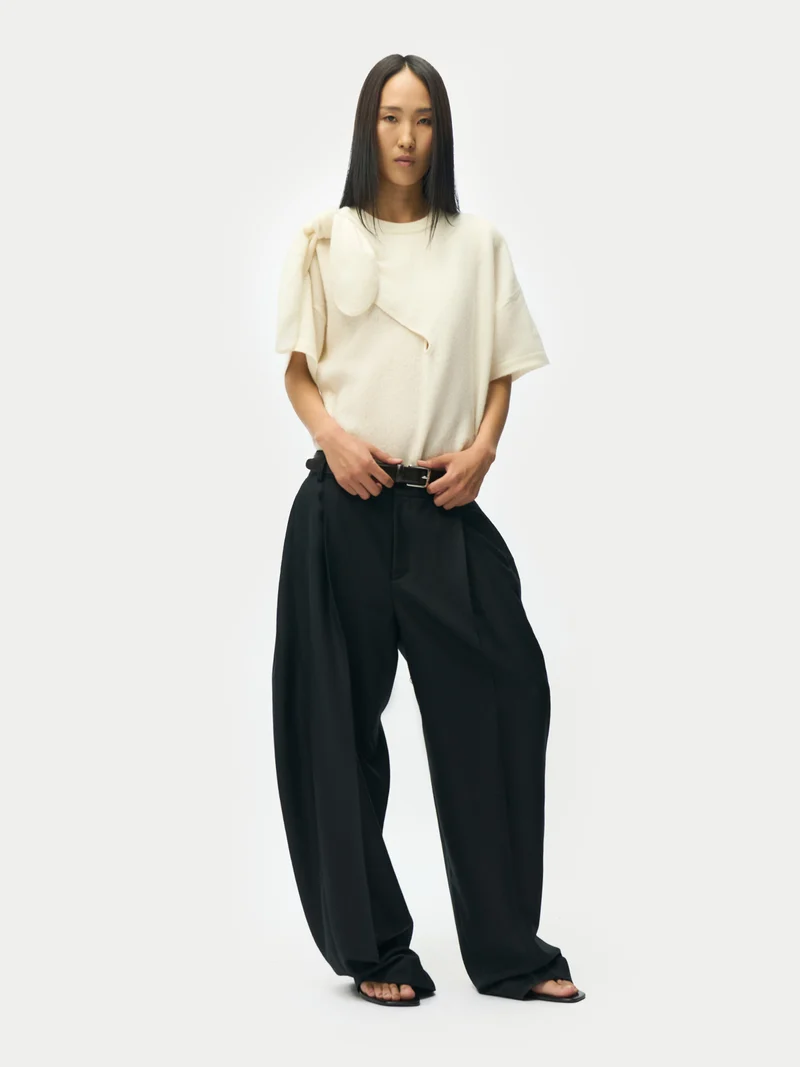 Kaschmirhose mit Barrel-Bein