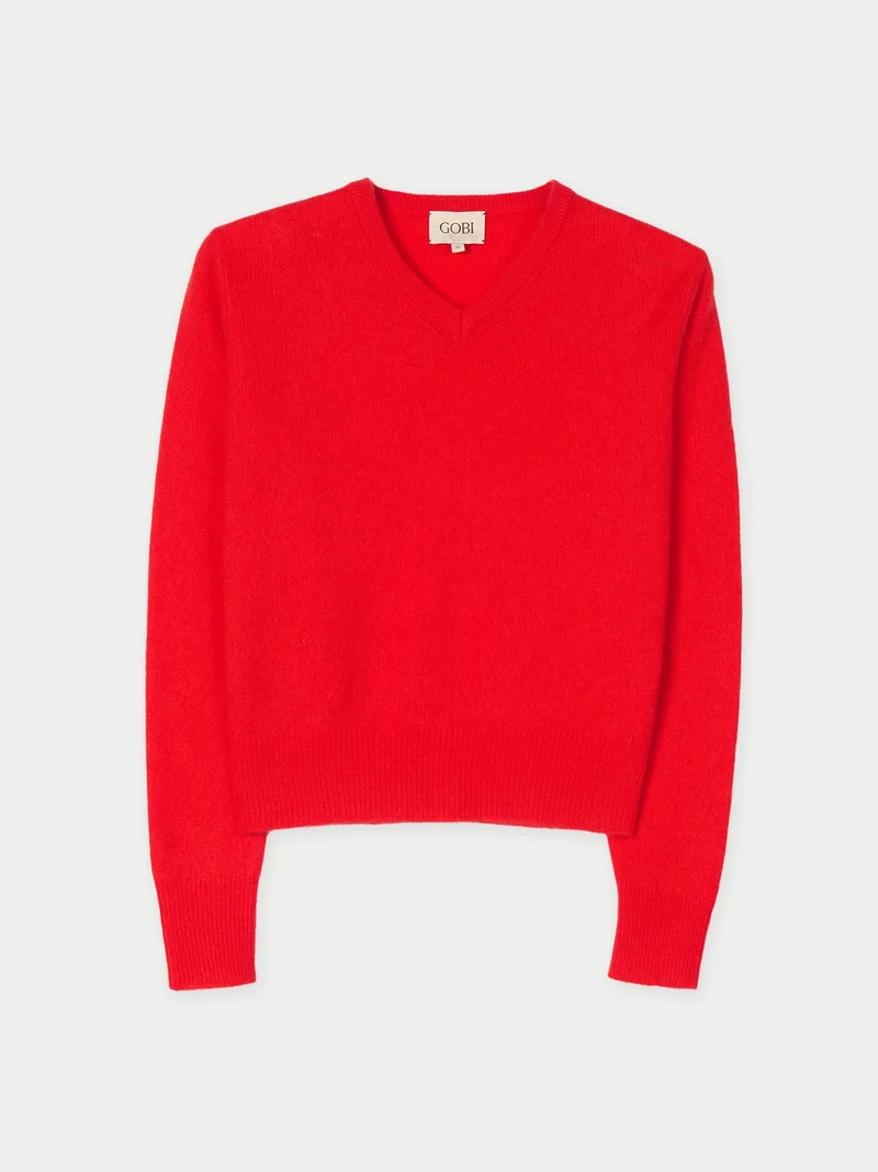 Kaschmir-Pullover mit Doppellkragen