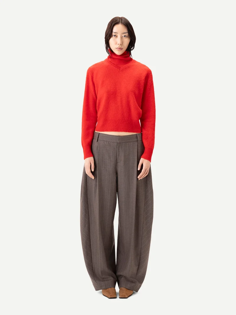 Kaschmir-Pullover mit Doppellkragen