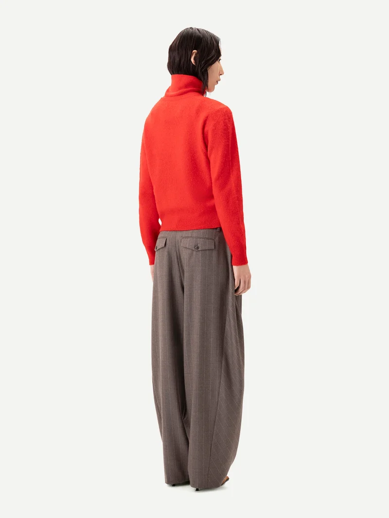 Kaschmir-Pullover mit Doppellkragen