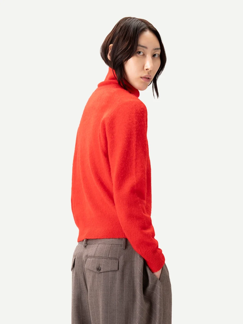 Kaschmir-Pullover mit Doppellkragen