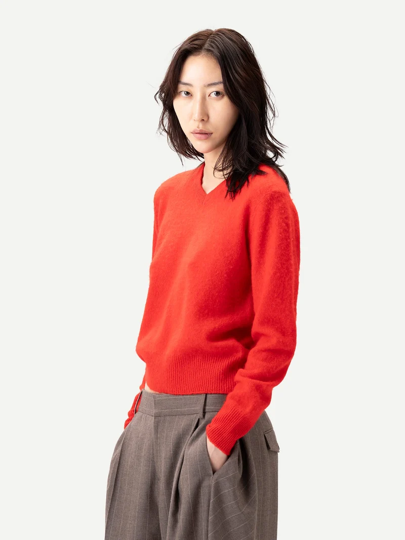 Kaschmir-Pullover mit Doppellkragen