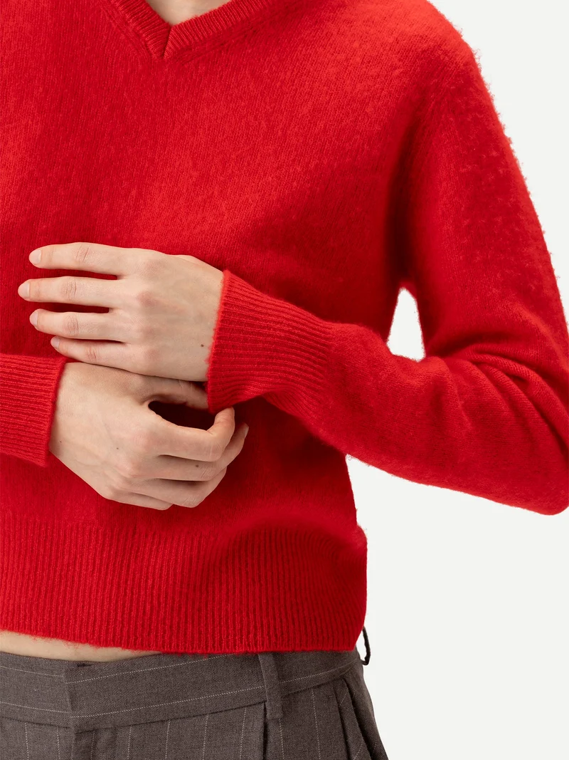 Kaschmir-Pullover mit Doppellkragen