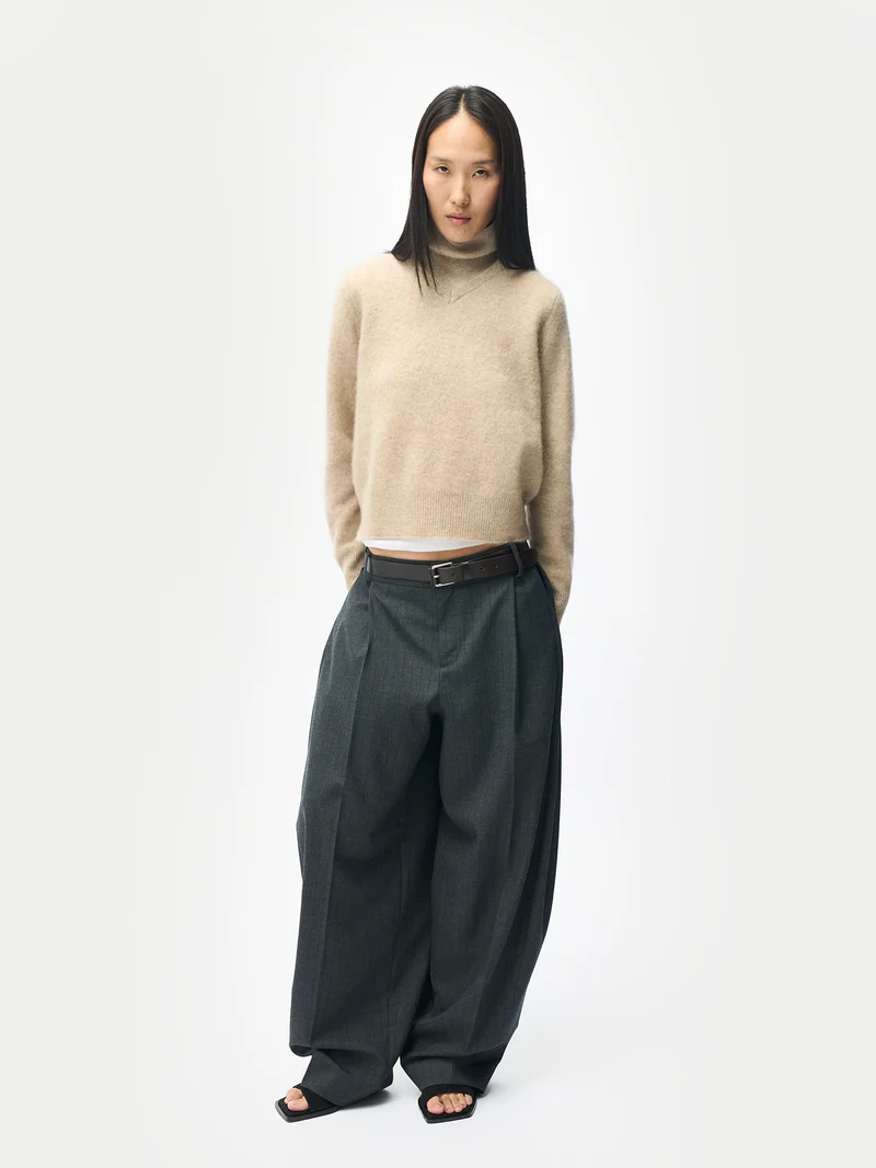 Kaschmir-Pullover mit Doppellkragen