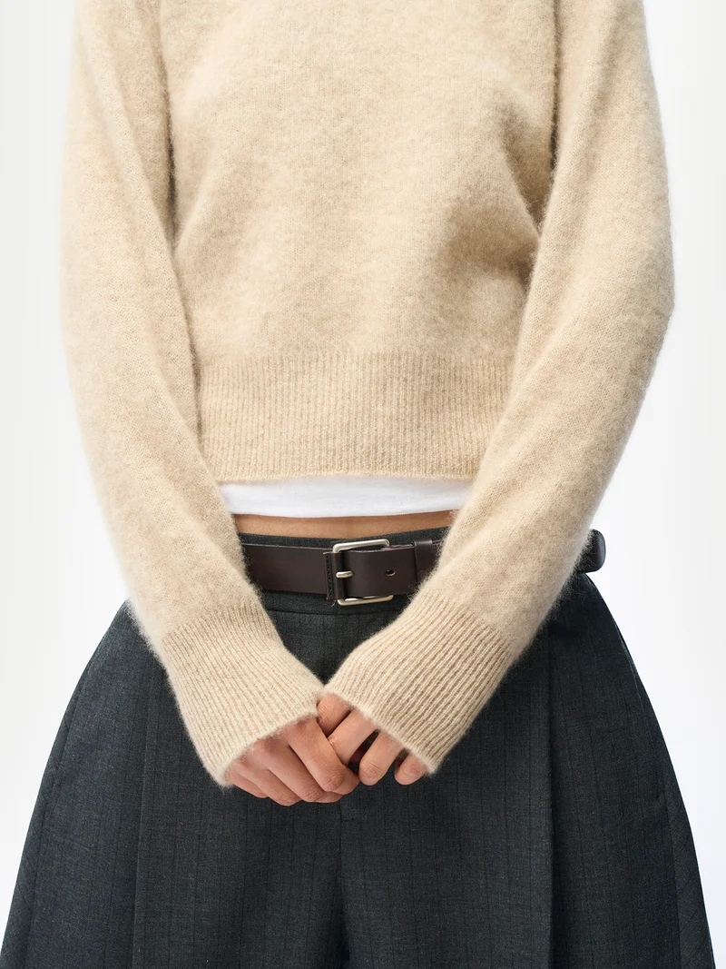 Kaschmir-Pullover mit Doppellkragen
