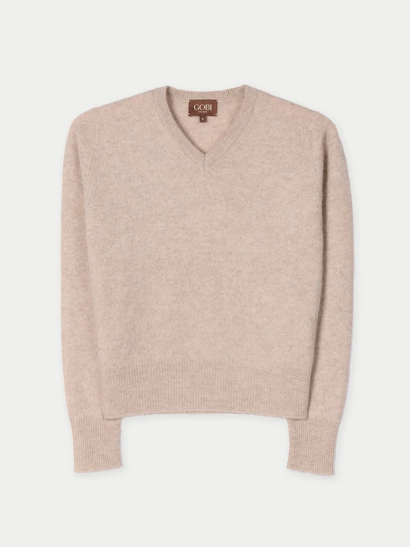 Kaschmir-Pullover mit Doppellkragen