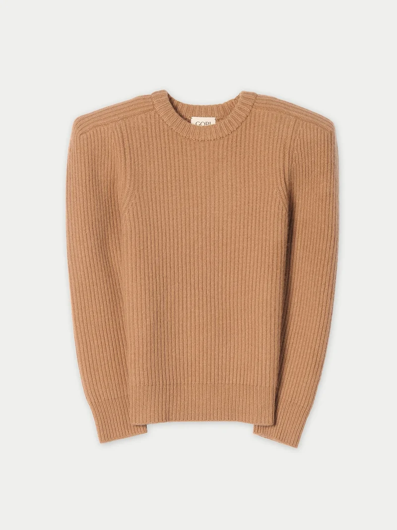 Kaschmir-Pullover mit skulpturalen Schultern