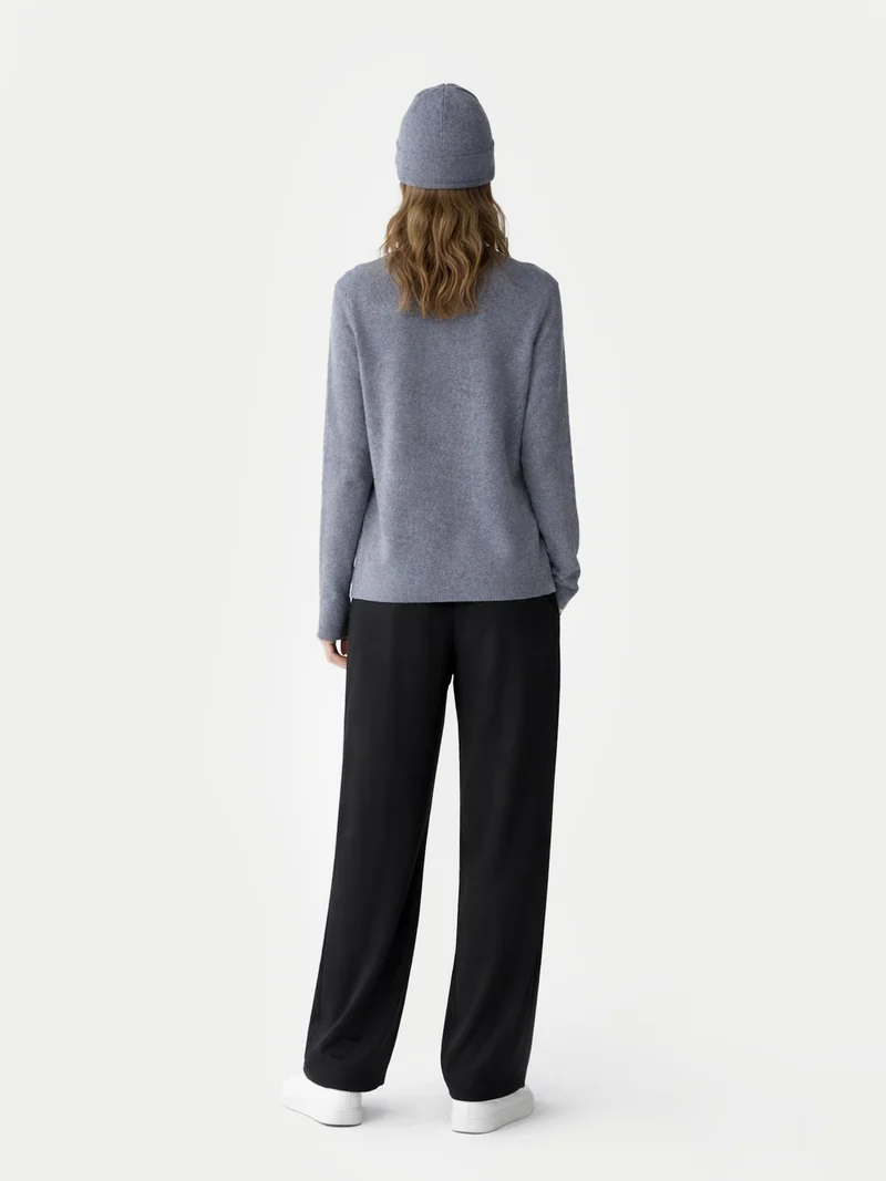 Kaschmir-Set aus Pullover und Mütze