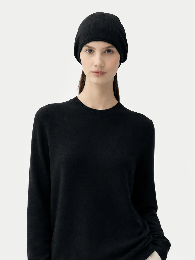 Kaschmir-Set aus Pullover und Mütze