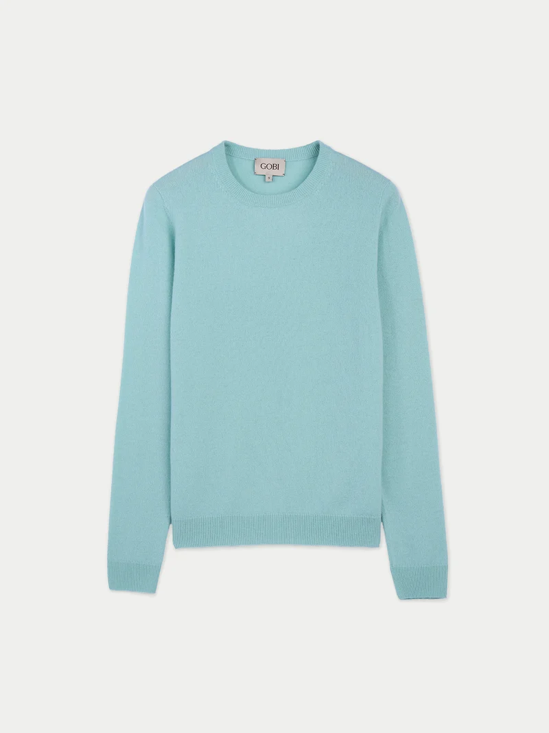 Basic R-Ausschnitt Kaschmirpullover