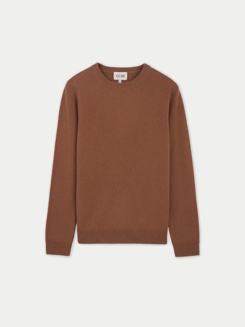 Basic R-Ausschnitt Kaschmirpullover