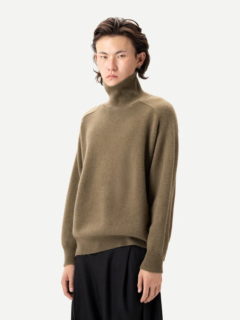 Unisex Kaschmir-Pullover mit hohem Kragen