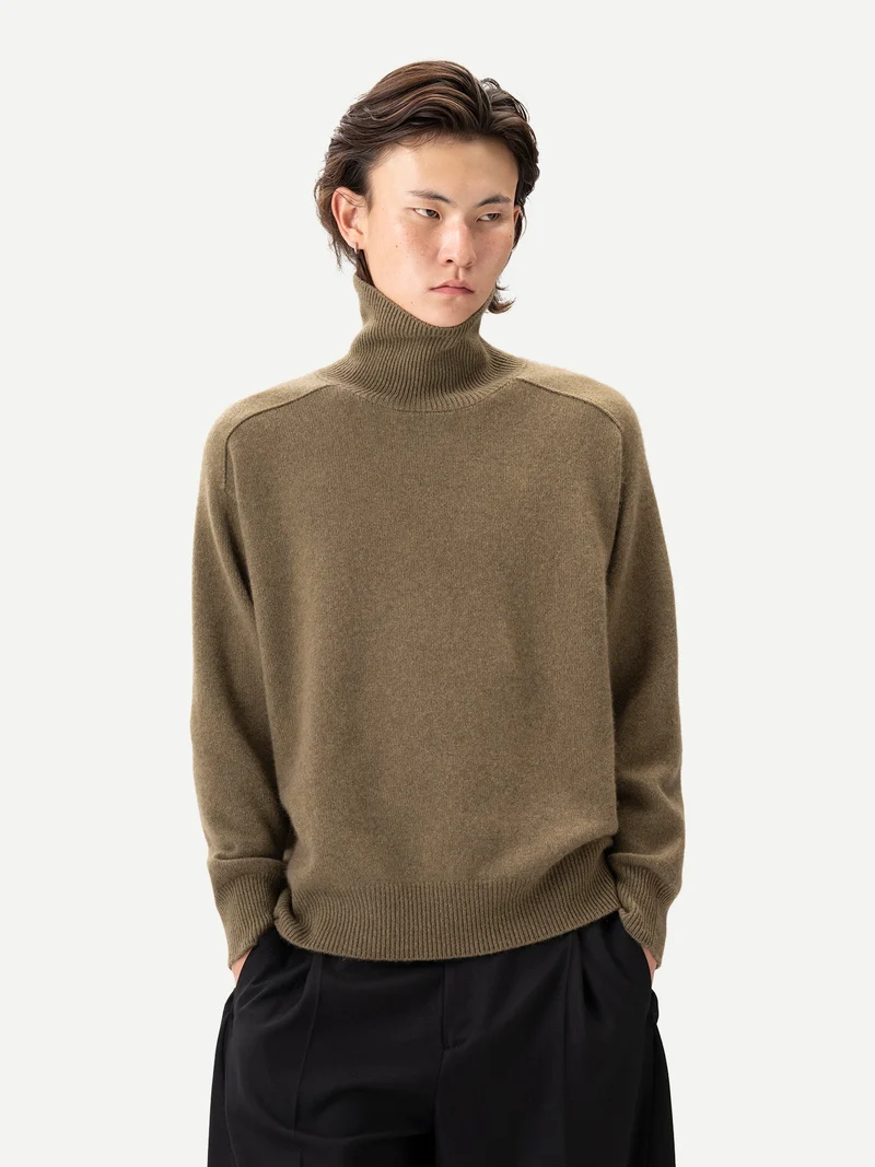 Unisex Kaschmir-Pullover mit hohem Kragen
