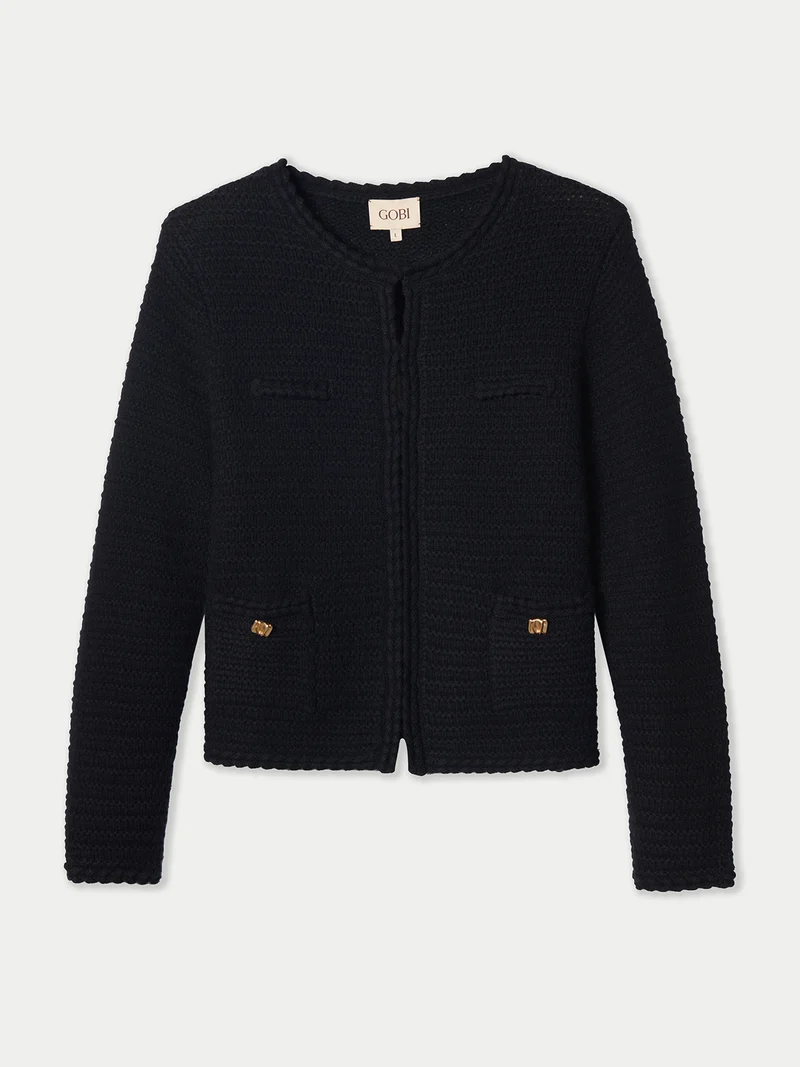 Texturierter Strick Kaschmir-Cardigan