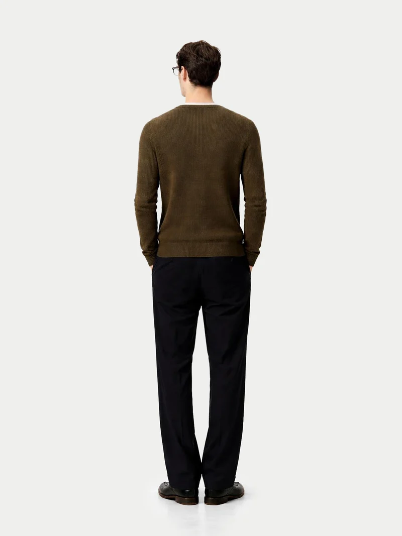 Herren Kaschmir-Pullover mit Rippenstrick