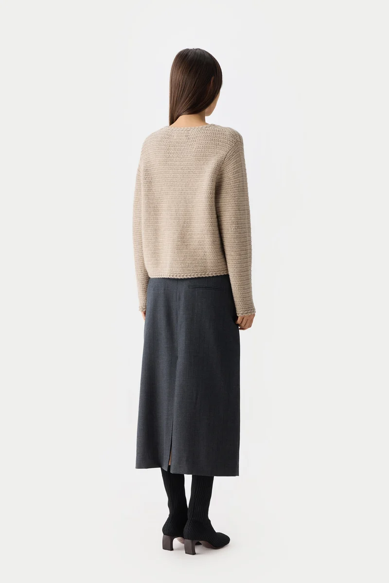Texturierter Strick Kaschmir-Cardigan