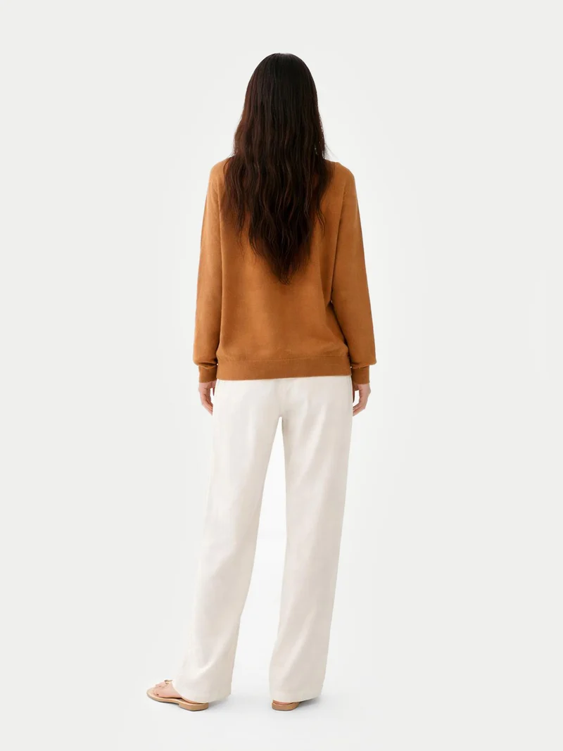Basic V-Ausschnitt Kaschmirpullover