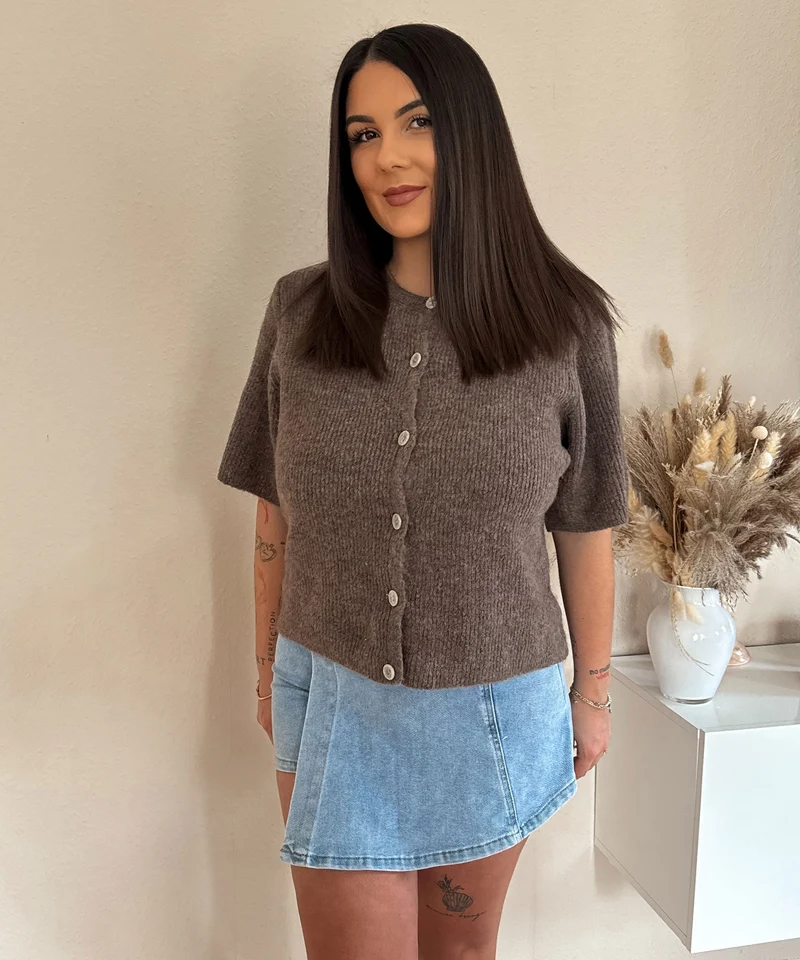Kurzarm Strickjacke Jesse Braun