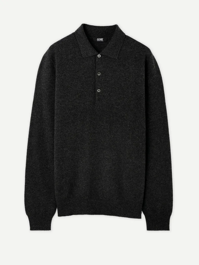Basic Kaschmirpullover mit Polokragen