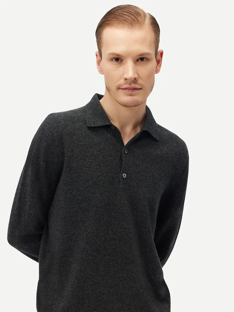 Basic Kaschmirpullover mit Polokragen